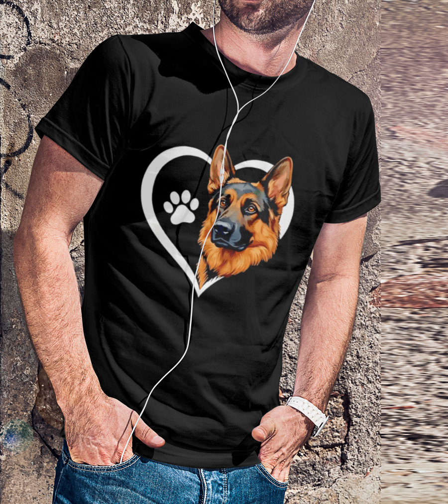 German Shepherd Heart Paw T-Shirt