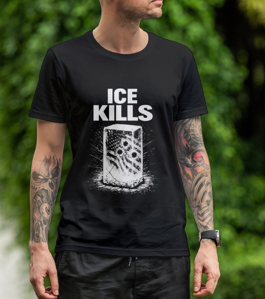 ICE KILLS American Flag Gun Control T-Shirt