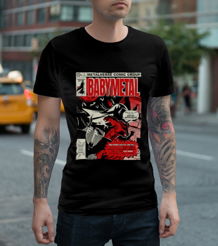 BABYMETAL Beyond Infinity Fox Man Metalverse Comic Group T-Shirt