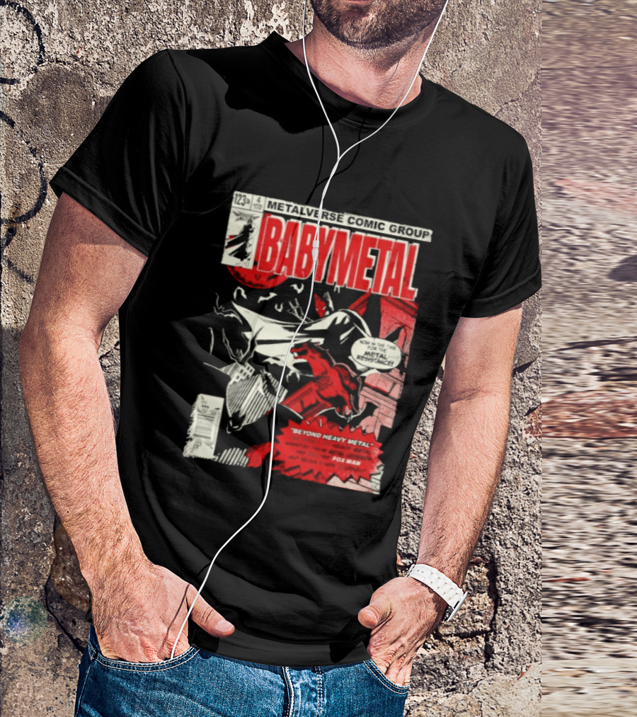BABYMETAL Beyond Infinity Fox Man Metalverse Comic Group T-Shirt