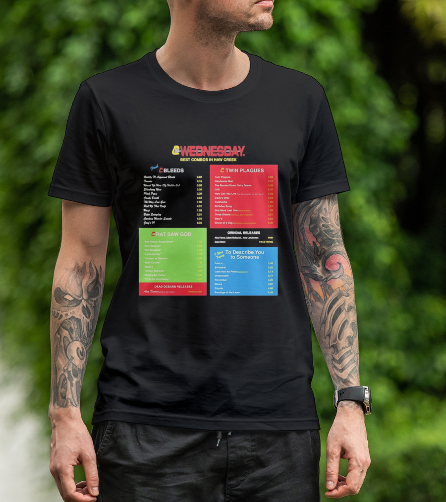 Wednesday Best Combos In Haw Creek Twin Plagues Rat Saw God Release T-Shirt