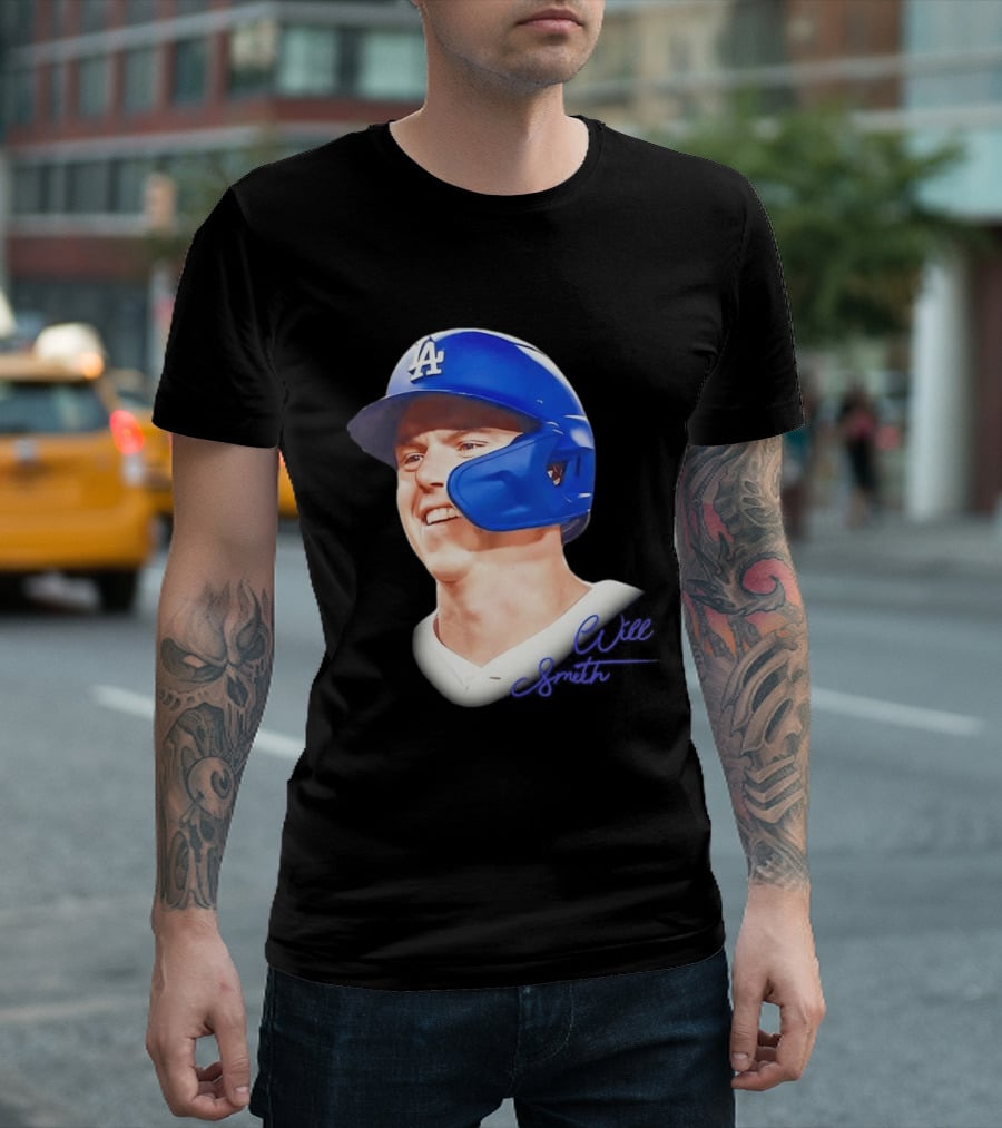 Los Angeles Dodgers MLB 2026 Big Face Will Smith Signature T-Shirt