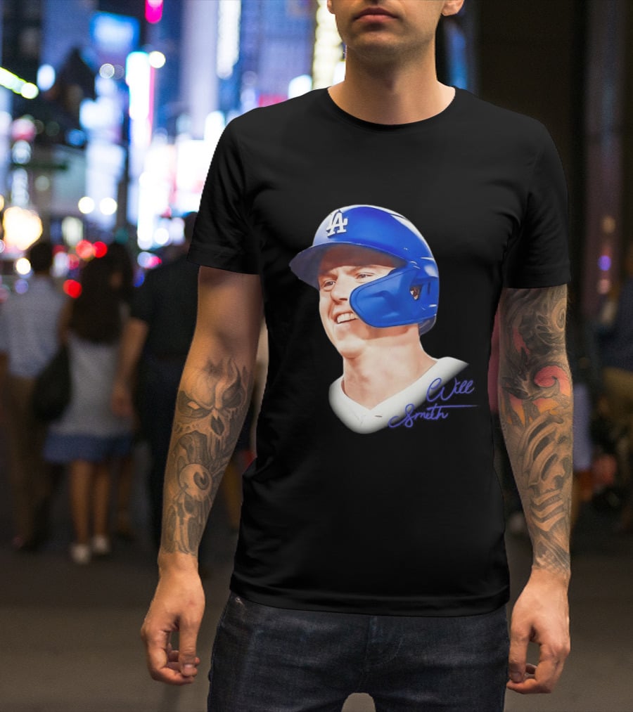 Los Angeles Dodgers MLB 2026 Big Face Will Smith Signature T-Shirt