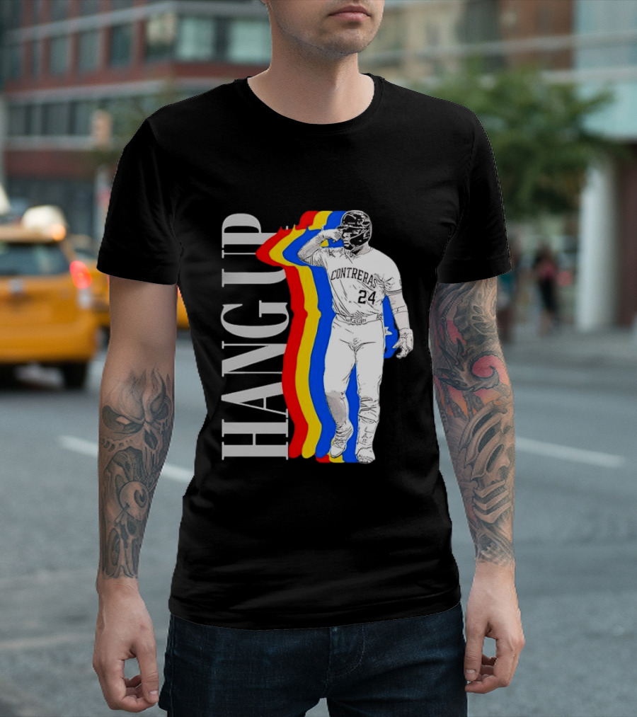 Willson Contreras 24 Hang Up Baseball Art With Colorful Stripes T-Shirt
