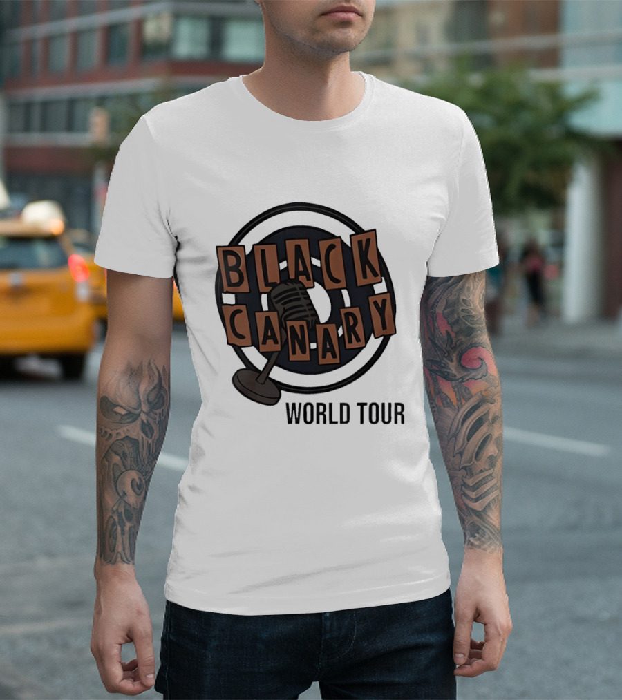 Black Canary Microphone Icon World Tour T-Shirt