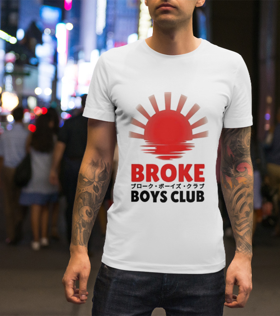 Broke Boys Club Rising Sun Graphic Red And Black T-Shirt
