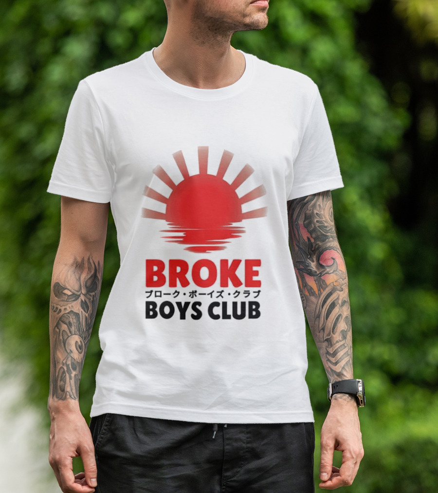 Broke Boys Club Rising Sun Graphic Red And Black T-Shirt