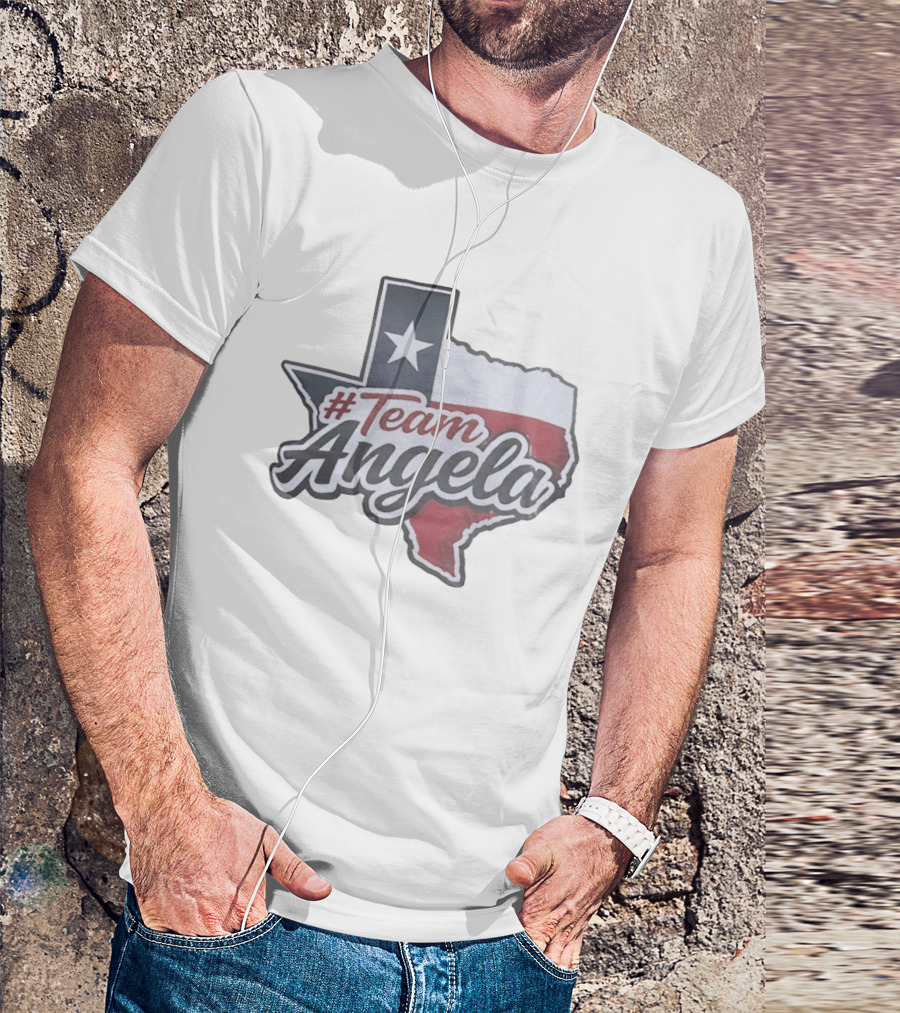#TeamAngela Texas State Flag Map T-Shirt