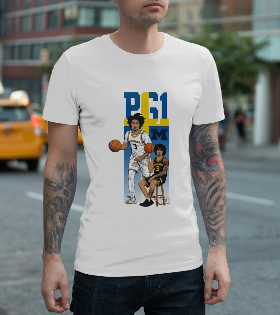 PG1 Elliot Cadeau Michigan Wolverines Basketball M T-Shirt