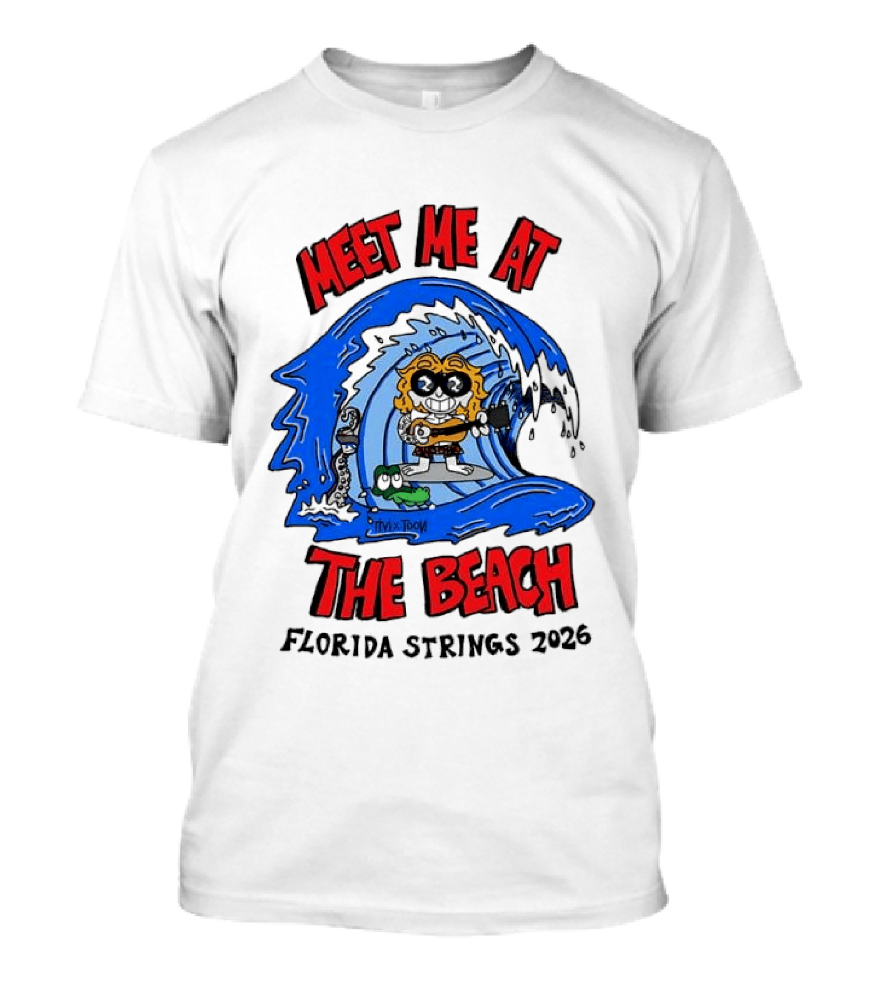 Meet Me At The Beach Florida Strings 2026 Surfing Wave T-Shirt