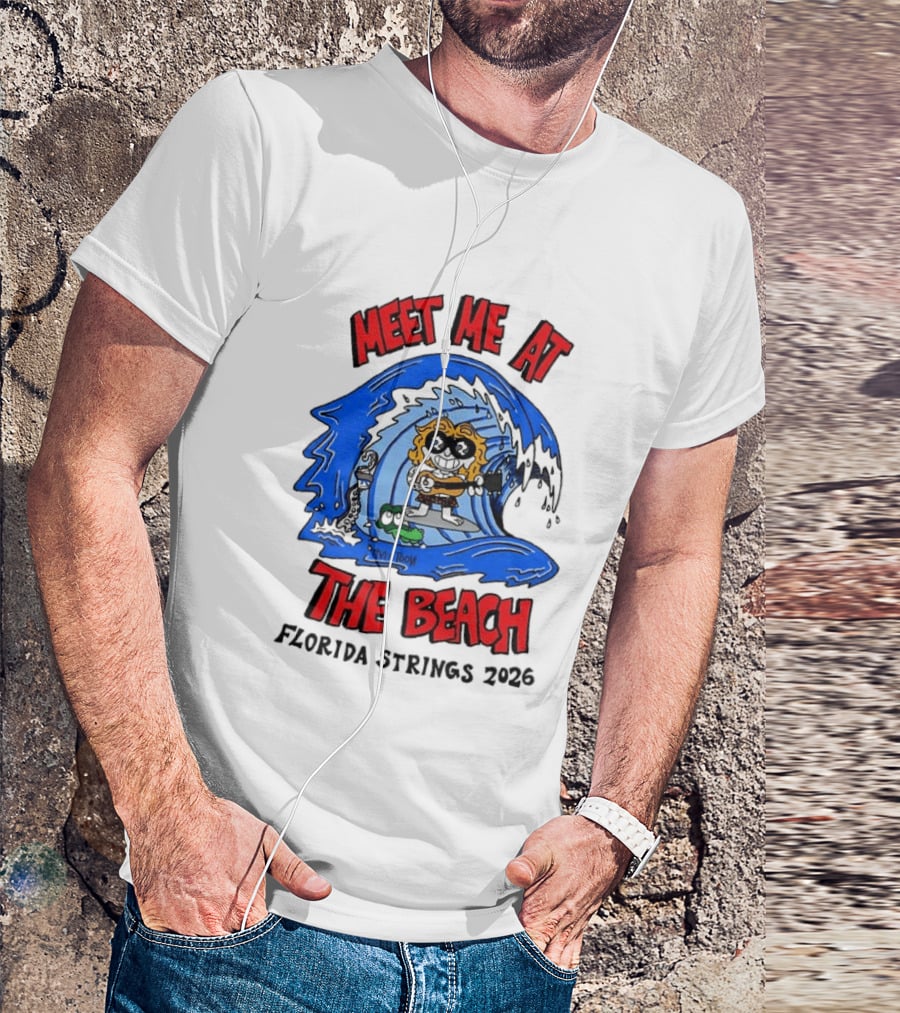 Meet Me At The Beach Florida Strings 2026 Surfing Wave T-Shirt