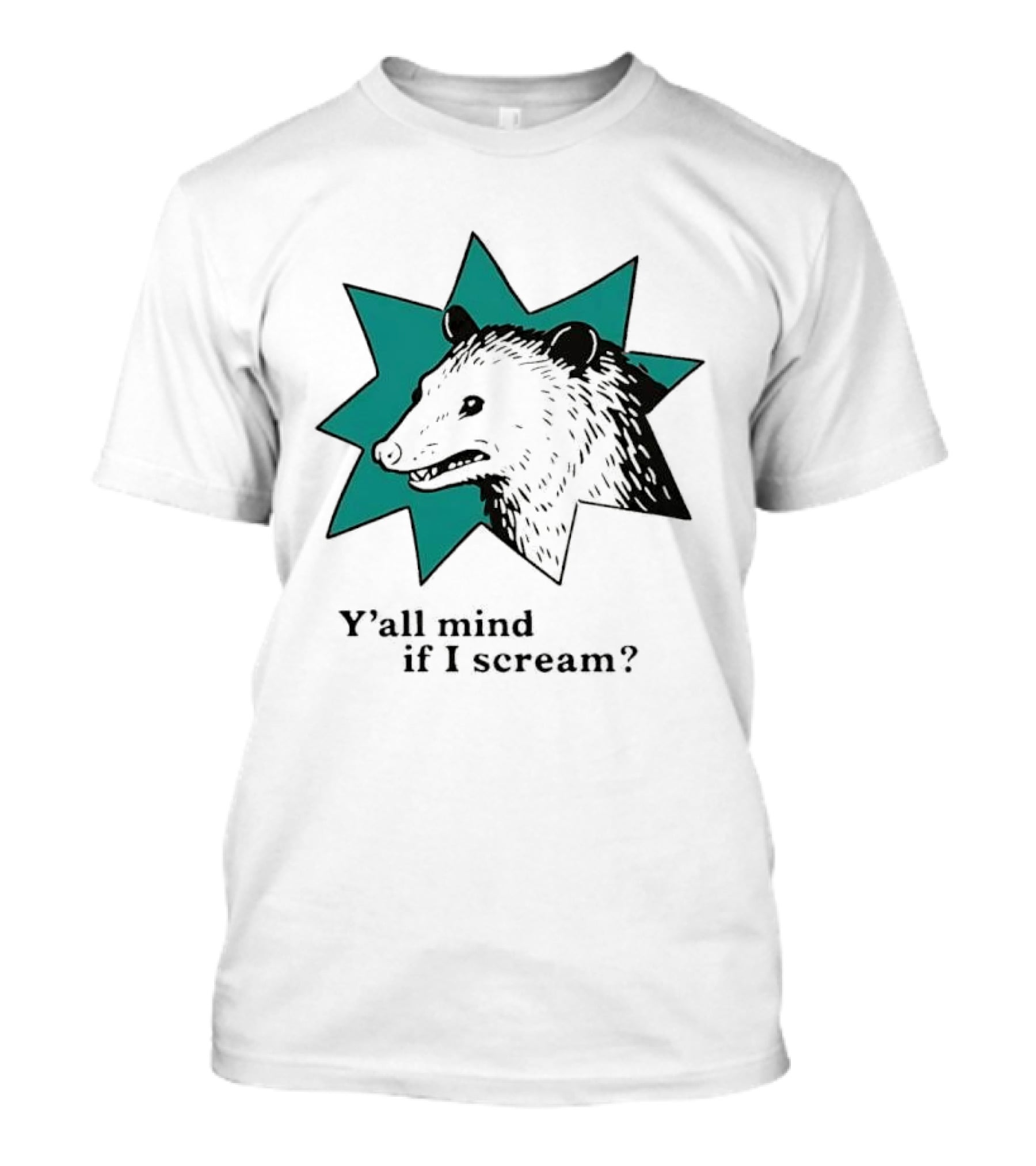 Y'all Mind If I Scream Anxiety Introvert Opossum T-Shirt