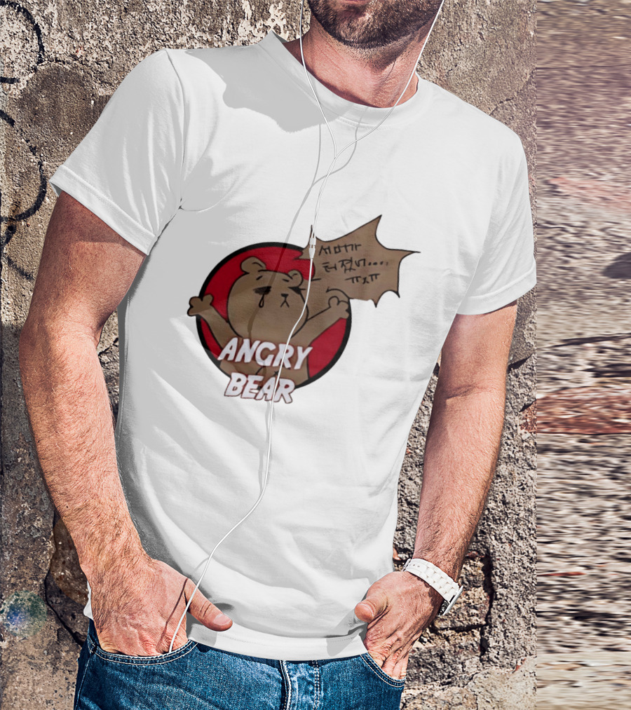 Angry Bear Cartoon Style With Speech Bubble T-Shirt