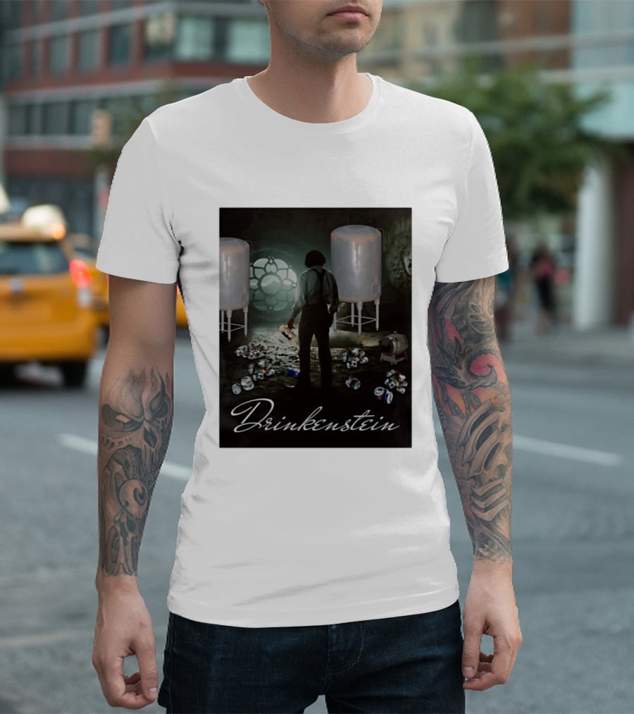 Drinkenstein Frankenstein Meme With Pile Of Soda Cans T-Shirt