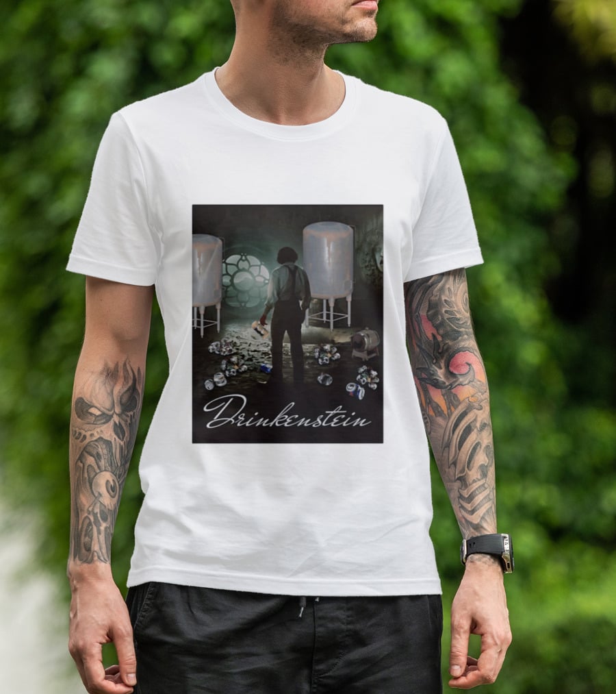 Drinkenstein Frankenstein Meme With Pile Of Soda Cans T-Shirt