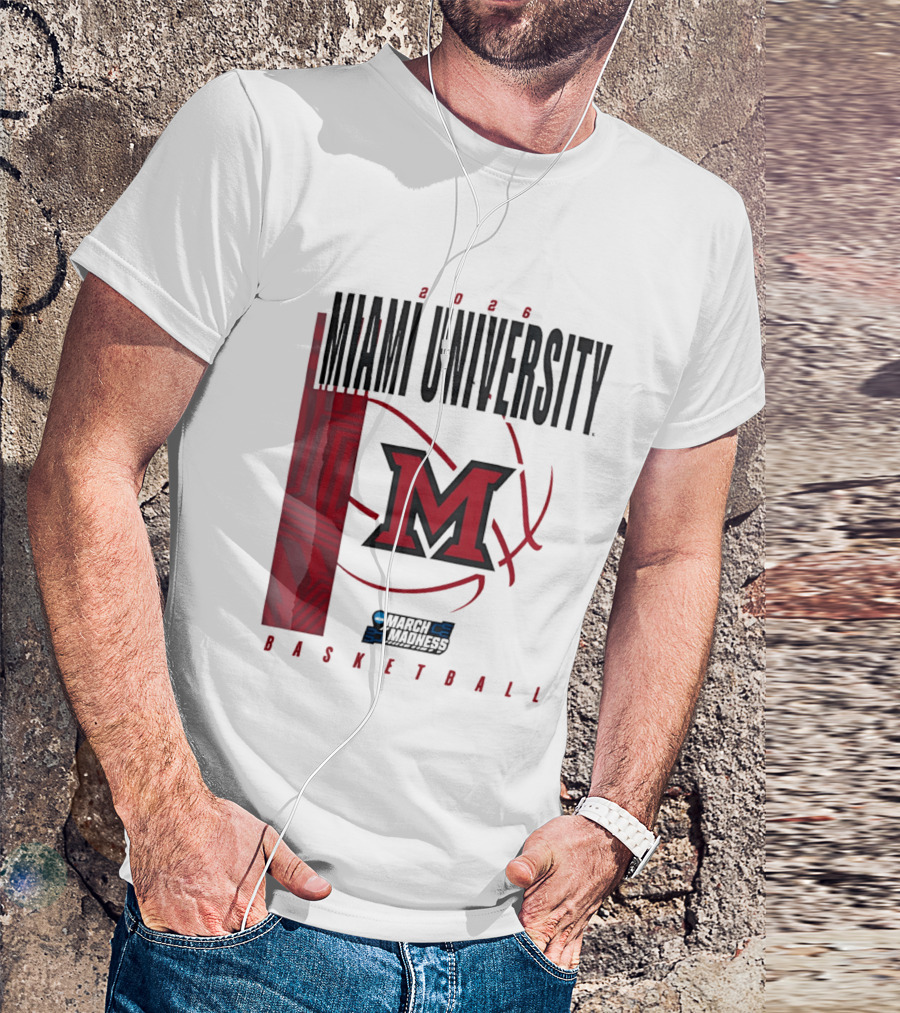 Miami University 2026 RedHawks March Madness Basketball T-Shirt