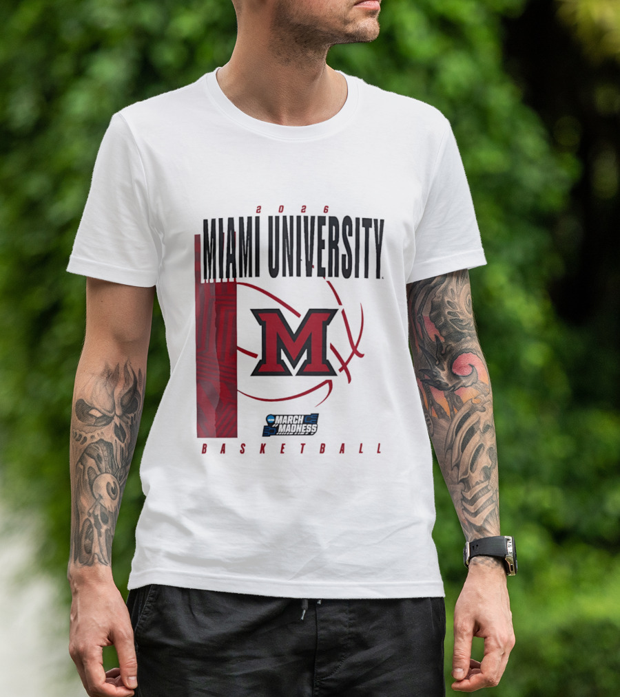 Miami University 2026 RedHawks March Madness Basketball T-Shirt