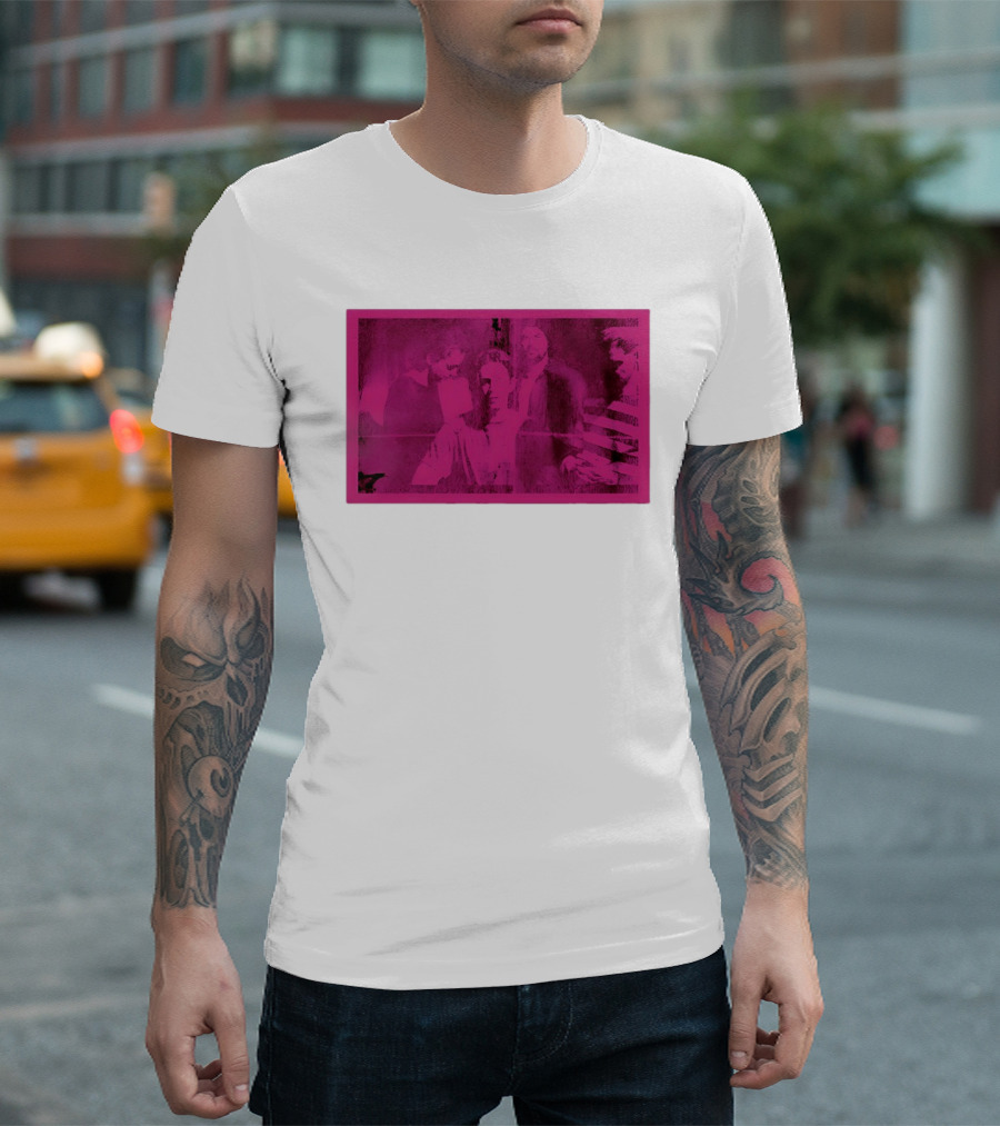 Frail State Of Mind Pink Abstract Band Collage T-Shirt