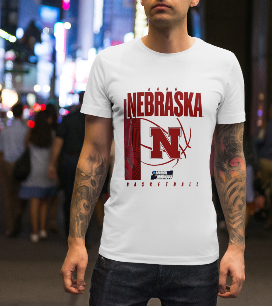 Nebraska Huskers 2026 March Madness Basketball NCAA T-Shirt