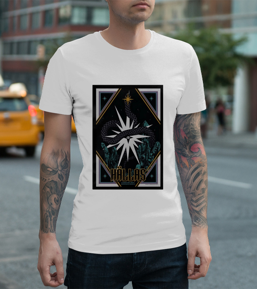 Hällas Berlin Germany Heimathafen Neukölln Tour March 21 2026 Star Snake Eye Crystals T-Shirt