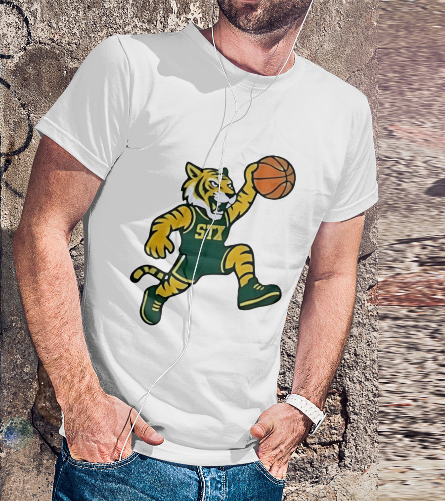 Northern Michigan Wildcats Basketball STX Tiger Dunking T-Shirt