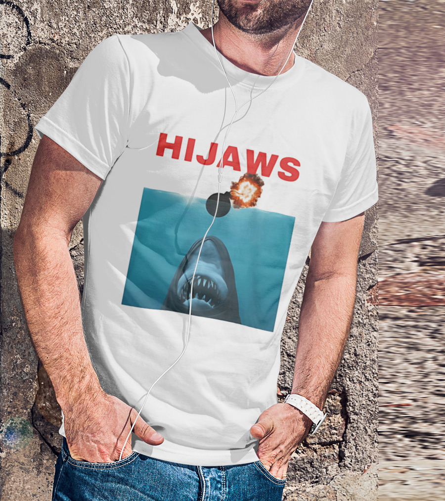 HIJAWS Jaws Bomb Explosion With Shark T-Shirt