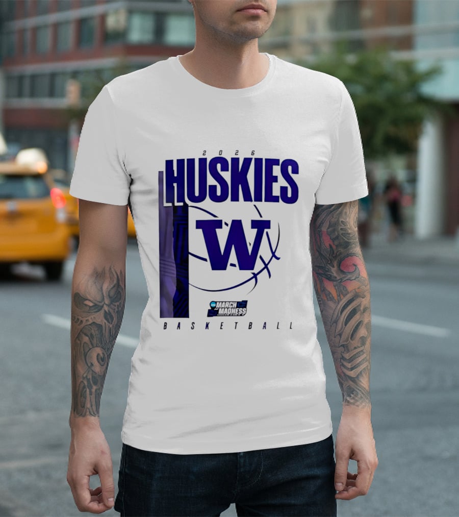 2026 Huskies W March Madness Basketball T-Shirt