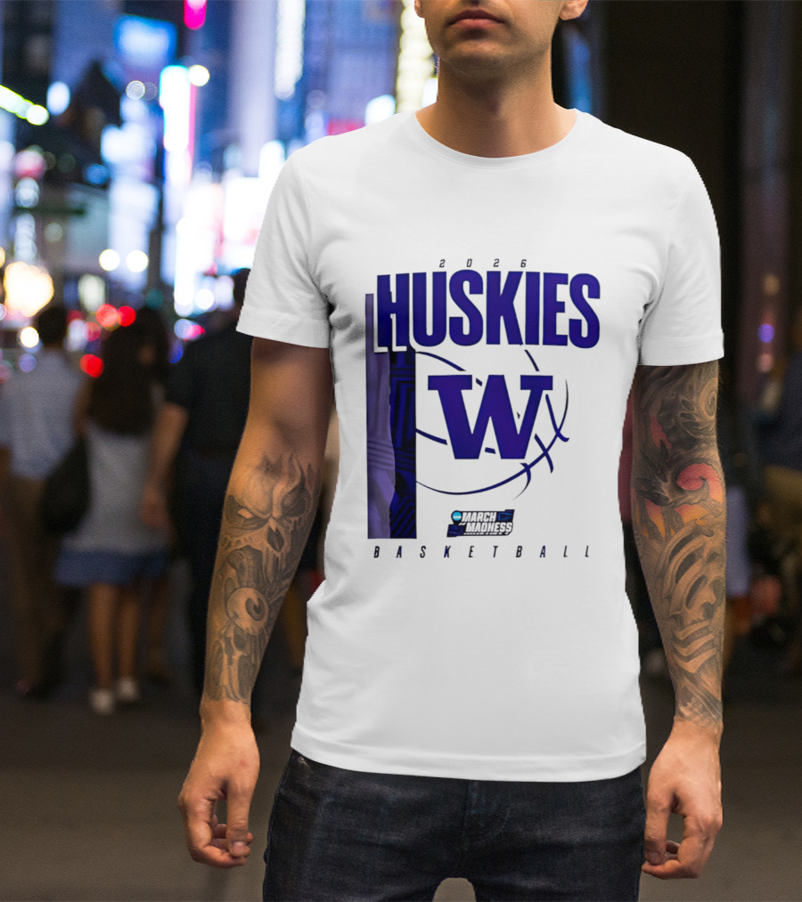 2026 Huskies W March Madness Basketball T-Shirt