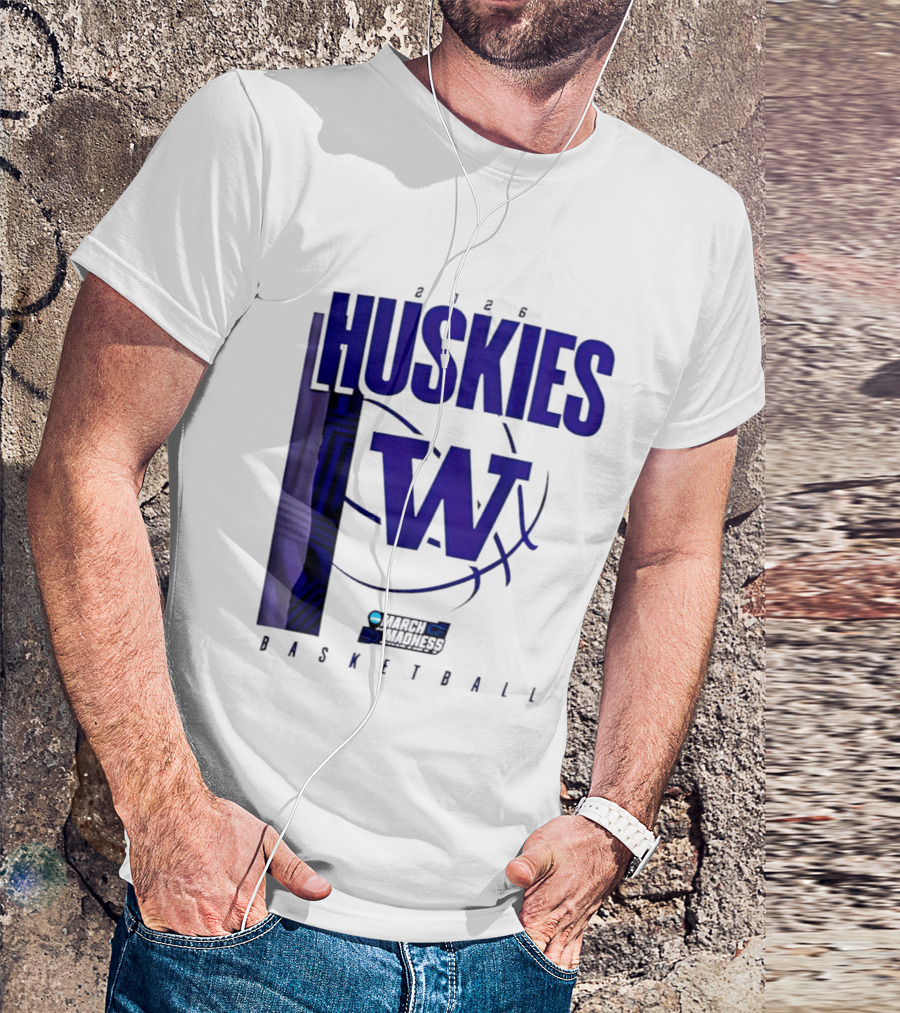 2026 Huskies W March Madness Basketball T-Shirt