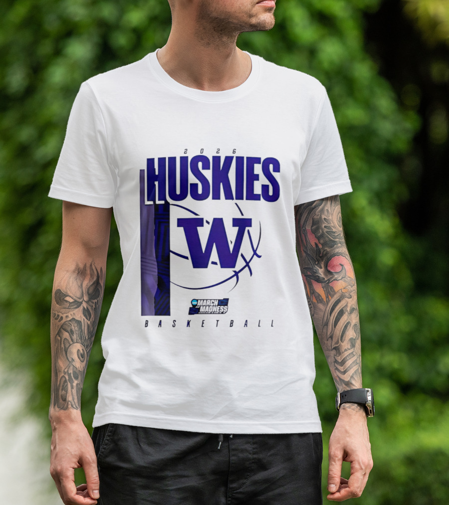 2026 Huskies W March Madness Basketball T-Shirt