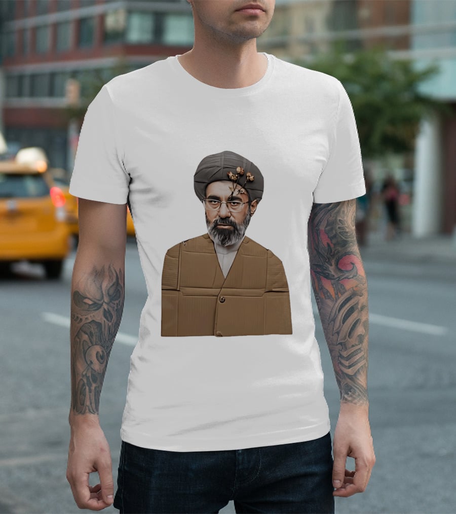 Ali Khamenei Ayatollah Cardboard Art With Flowers T-Shirt