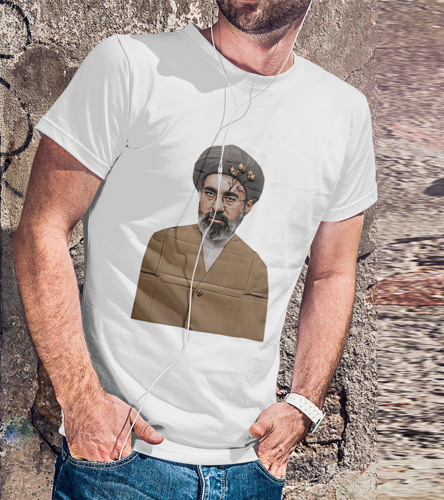 Ali Khamenei Ayatollah Cardboard Art With Flowers T-Shirt