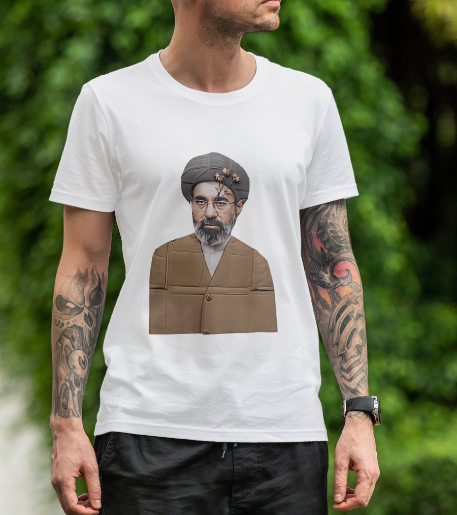Ali Khamenei Ayatollah Cardboard Art With Flowers T-Shirt