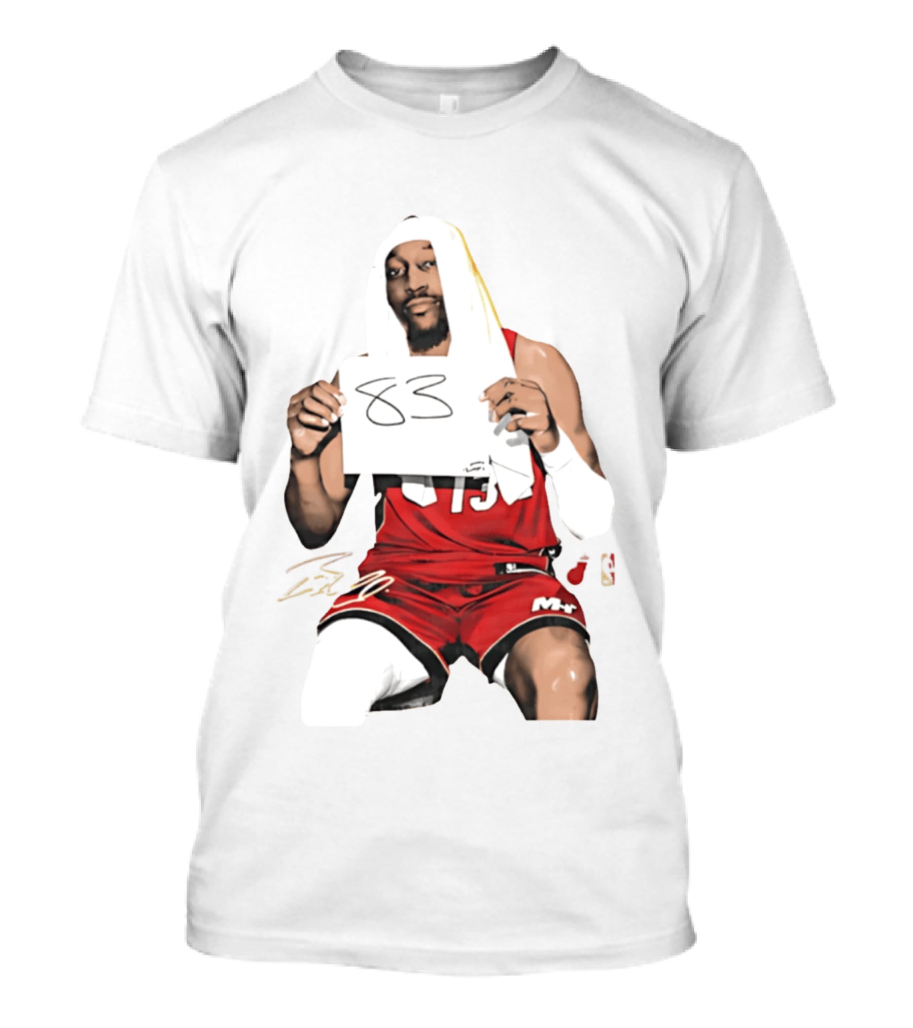 Bam 83 Miami Heat Bam Adebayo 13 Player Collage T-Shirt