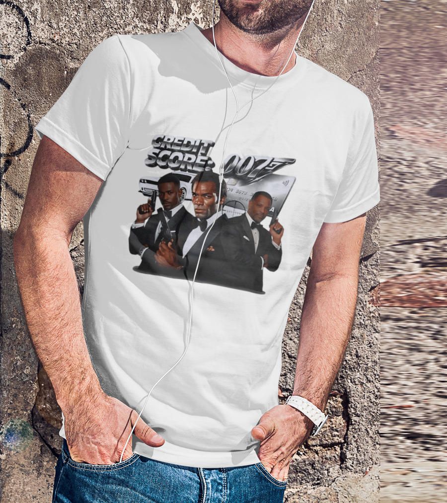CREDIT SCORE 007 James Bond Style With Agents And Luxury Car T-Shirt