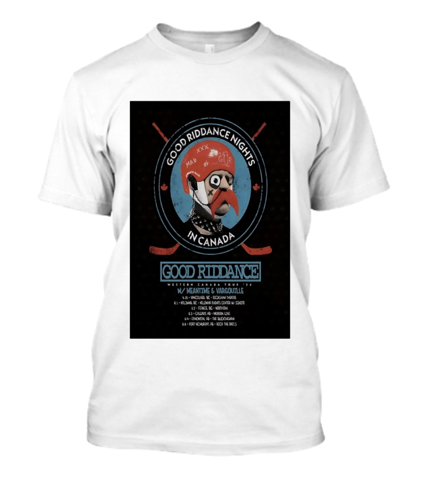 Good Riddance Nights In Canada Western Tour 2026 With Meantime And Vargouille T-Shirt
