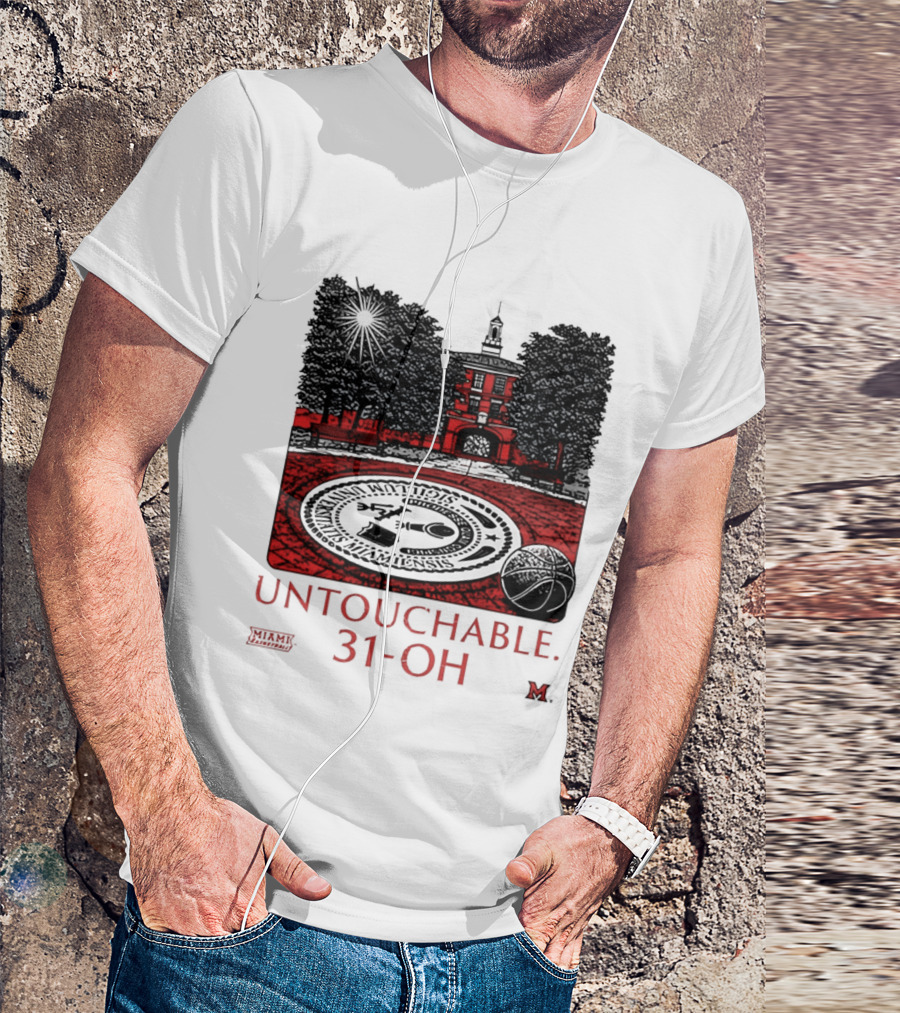 Miami RedHawks Untouchable 31 OH Historic Seal And Building T-Shirt