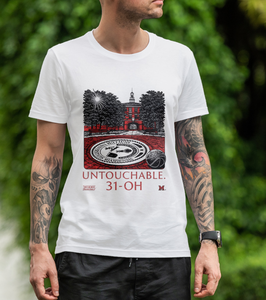 Miami RedHawks Untouchable 31 OH Historic Seal And Building T-Shirt