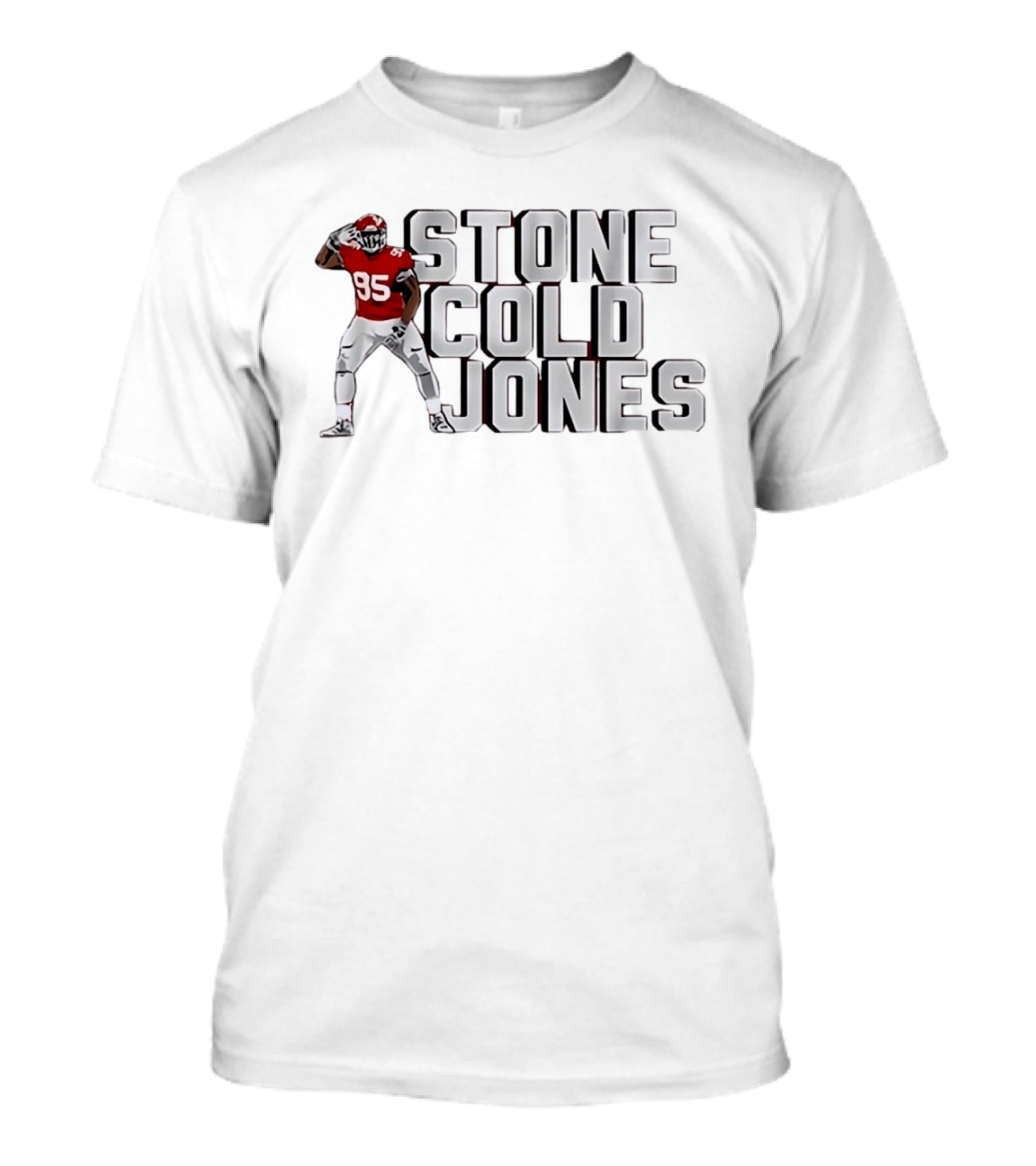 Kansas City Chiefs Stone Cold Jones 95 Chris Jones Red Football T-Shirt