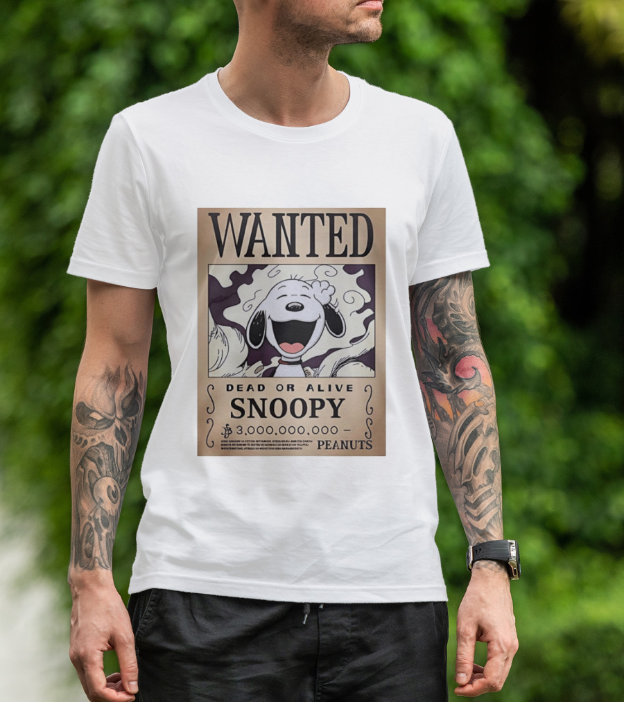 Wanted Dead Or Alive Snoopy Peanuts 3 Billion Bounty T-Shirt