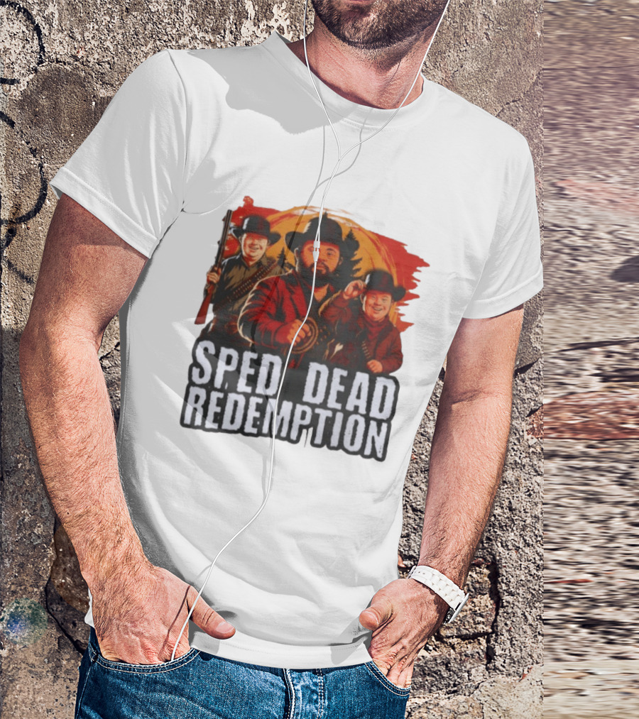 Sped Dead Redemption Parody Western Movie Cowboys T-Shirt