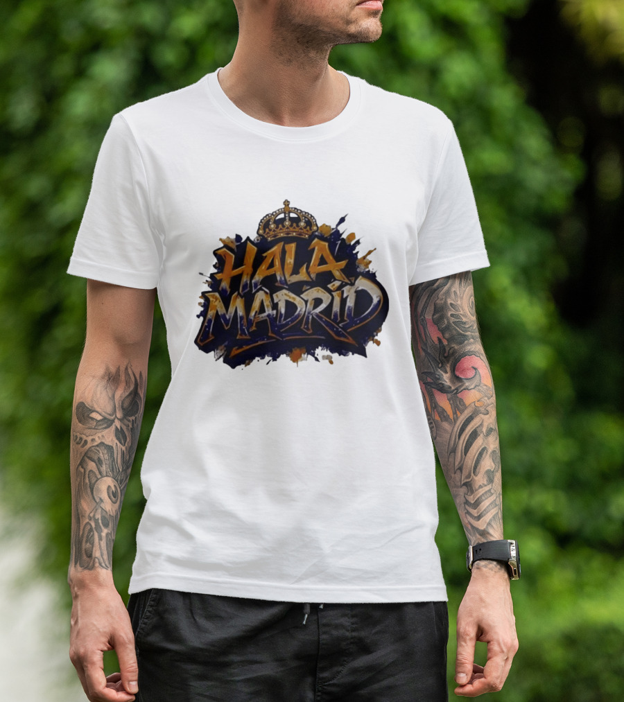Hala Madrid Gold Crown Soccer Splash T-Shirt