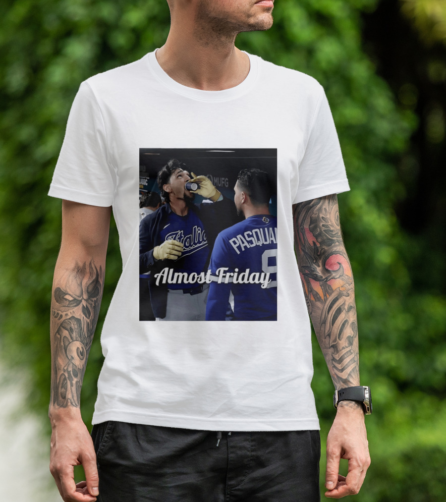 Italy World Baseball Classic Espresso Shot Almost Friday Pasquale T-Shirt
