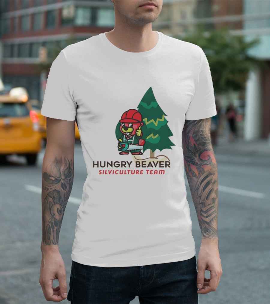 Hungry Beaver Silviculture Team Chainsaw And Tree T-Shirt