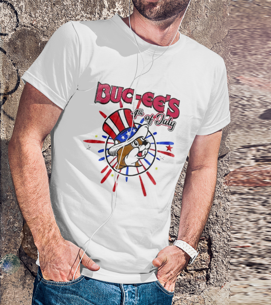 Buc Ee's 4th Of July Celebration Patriotic Beavers And Stars T-Shirt