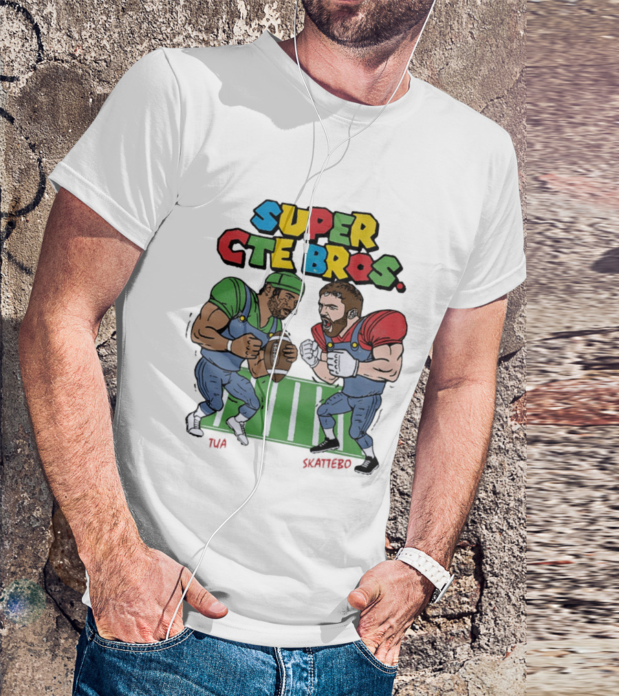 Super Cte Bros Tua Skattebo Cartoon Football Showdown T-Shirt