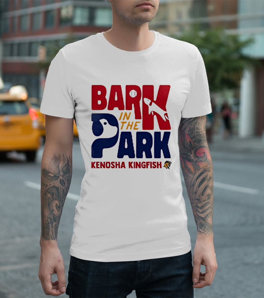Kenosha Kingfish Bark In The Park Event With Playful Dog And Fish T-Shirt