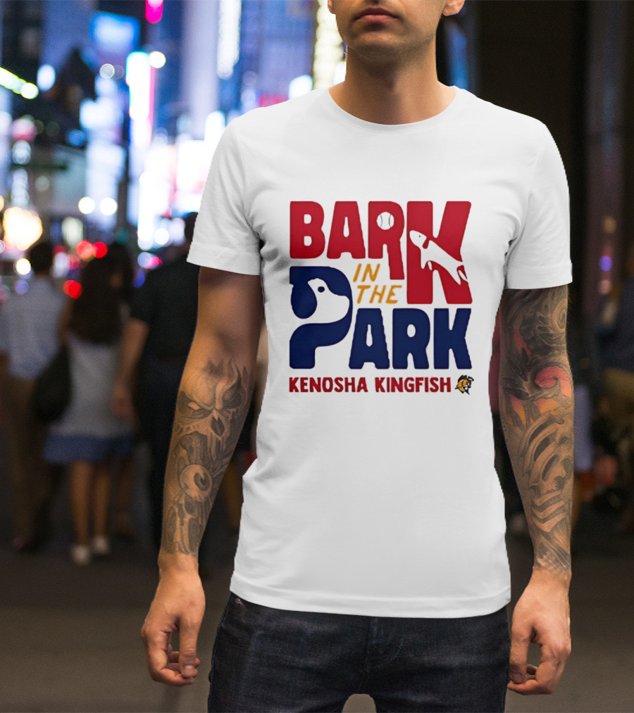 Kenosha Kingfish Bark In The Park Event With Playful Dog And Fish T-Shirt