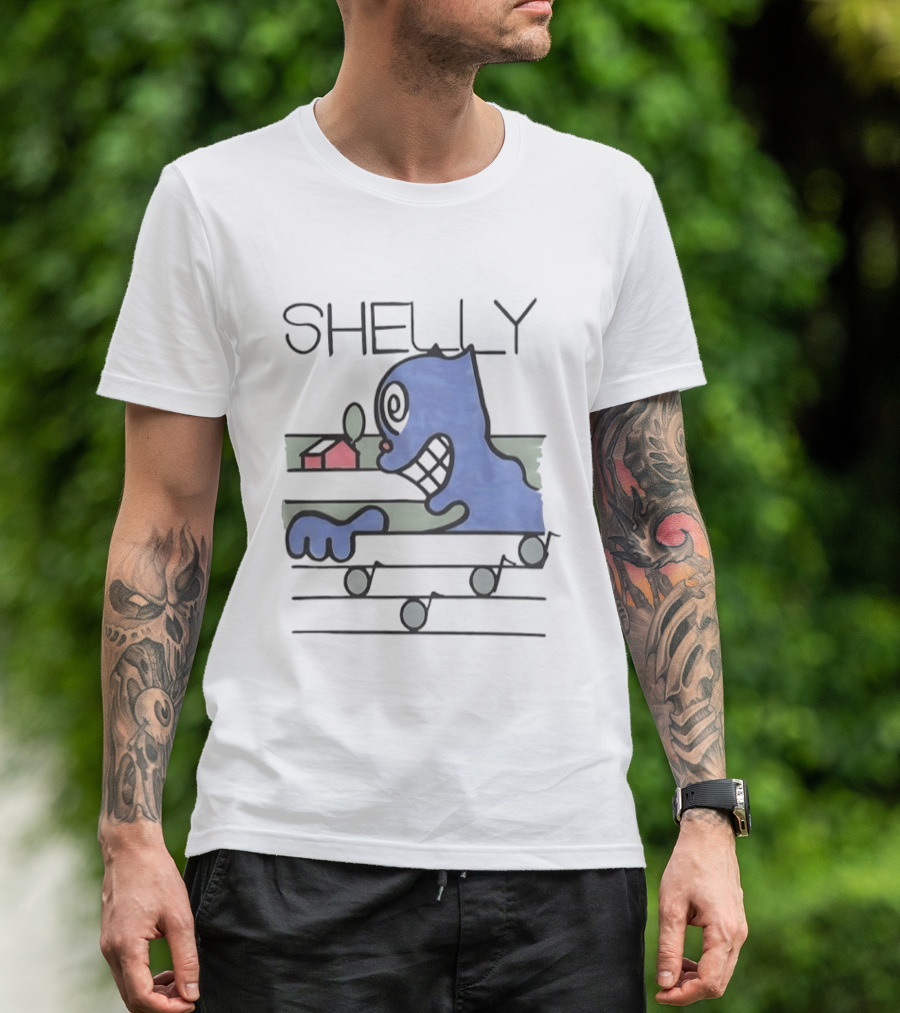 Shelly Cartoon Character With House And Music Notes T-Shirt