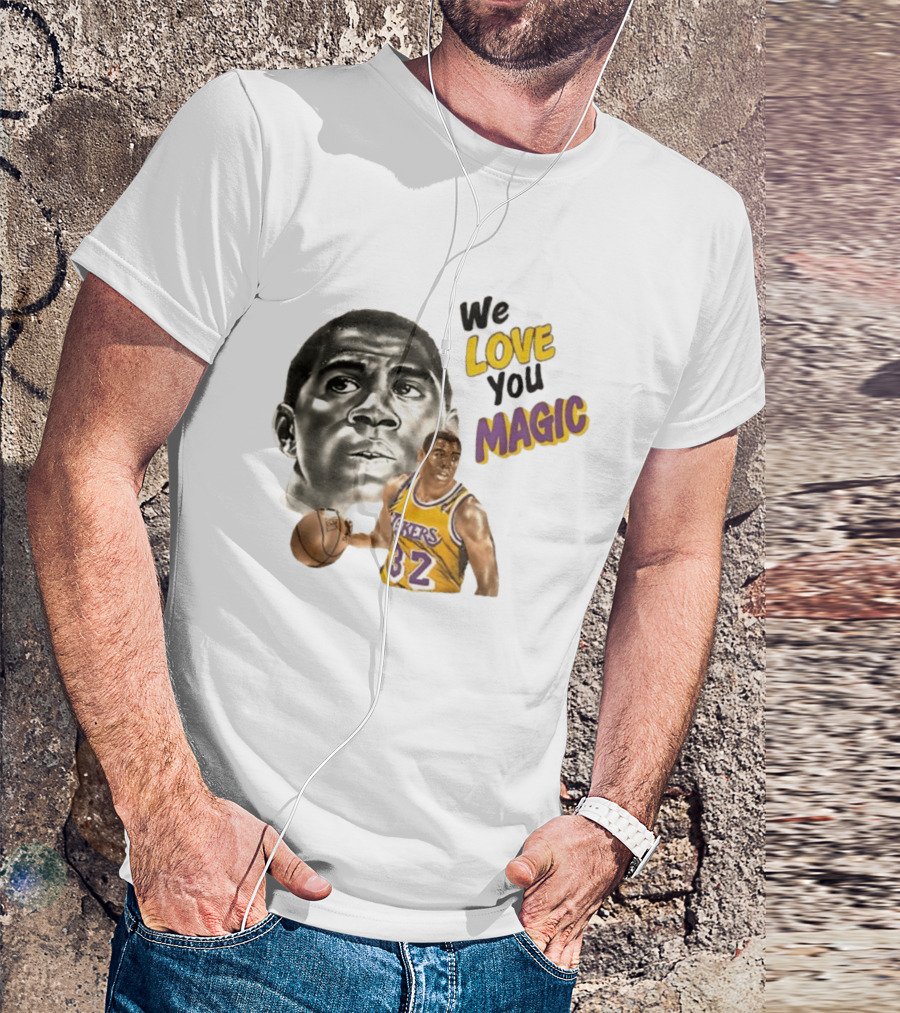 Los Angeles Lakers Magic Johnson We Love You Magic 32 Basketball Legend T-Shirt